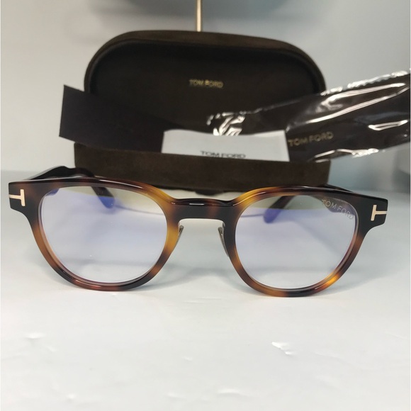 💯 - New Authentic Tom Ford FT5783-D-B 053 47 Shiny Classical Havana/T Logo E… - Picture 5 of 14